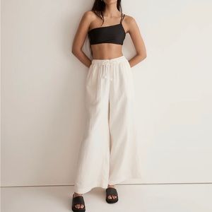 Madewell Double Gauze Drawstring Wide Leg Pants